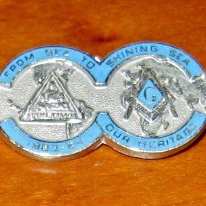 Vintage Masonic Lapel Pin From Sea Heritage Quote Embossed Mason Lapel Pinback